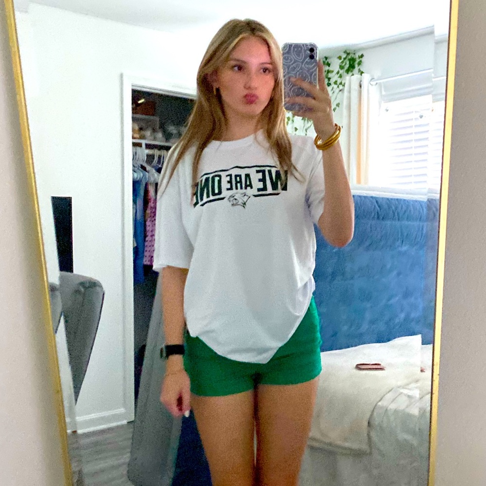 GREEN JEAN SHORTS